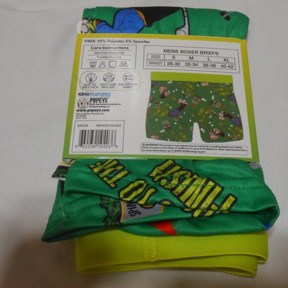 NEW Men's Boxer Brief Underwear Shorts Popeye Novelty design size L 36-38 ๐จ - Picture 7 of 8